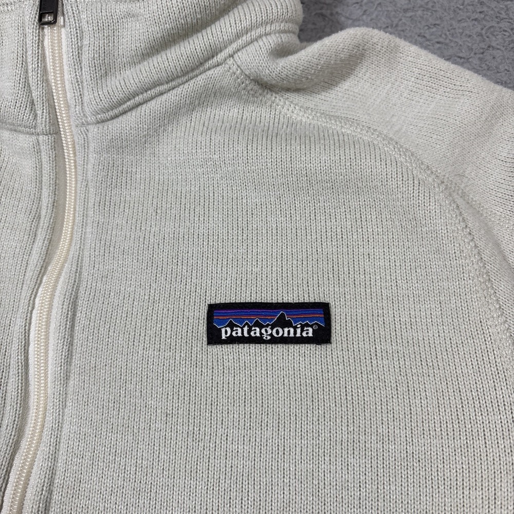 Patagonia Better Sweater Womens Large 1/4 Zip Pullover Off White Fleece Outdoors - Picture 2 of 9